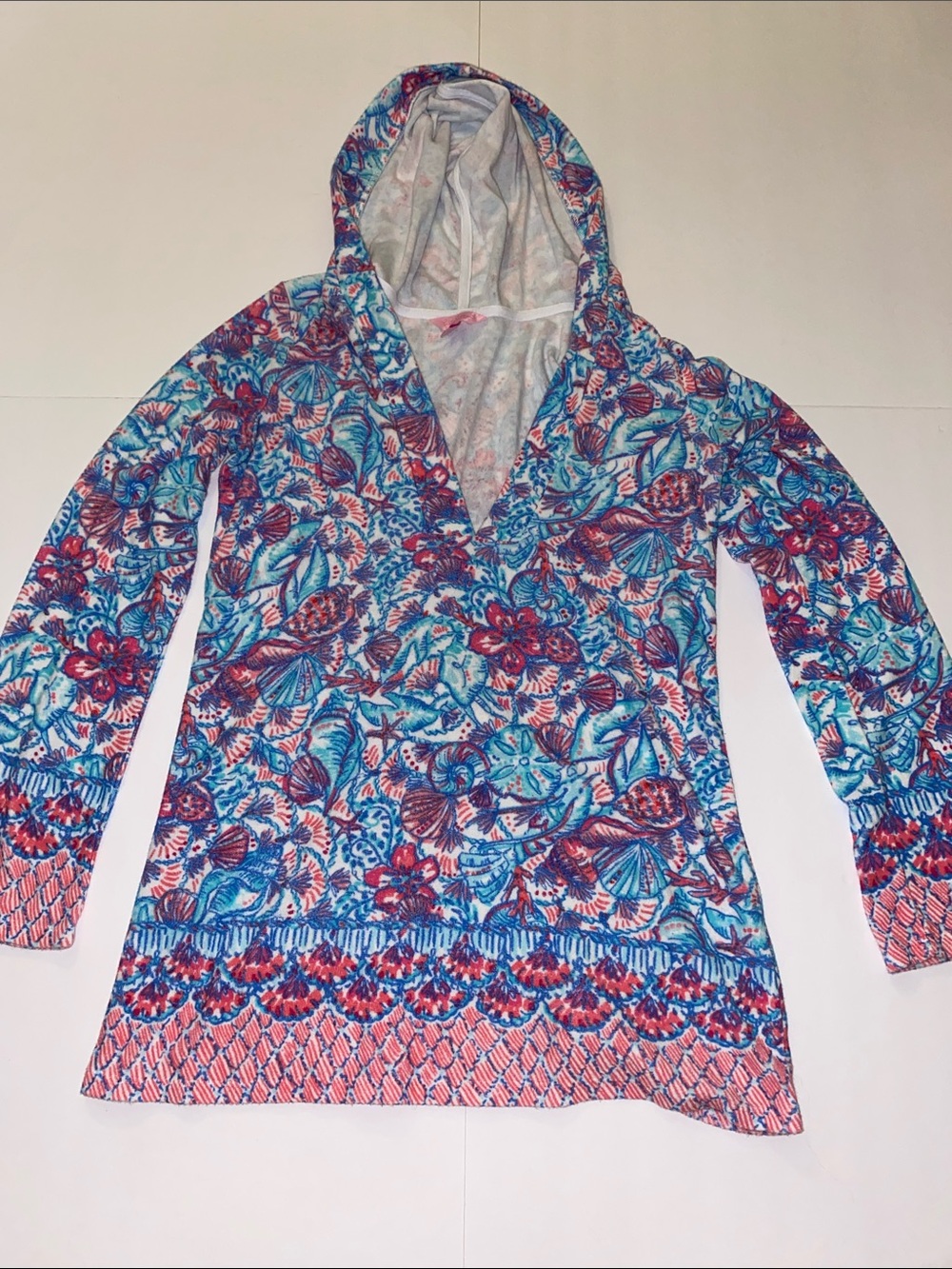 Lilly Pulitzer Womens Higgs Hooded Cover Up Pinchers Picnic